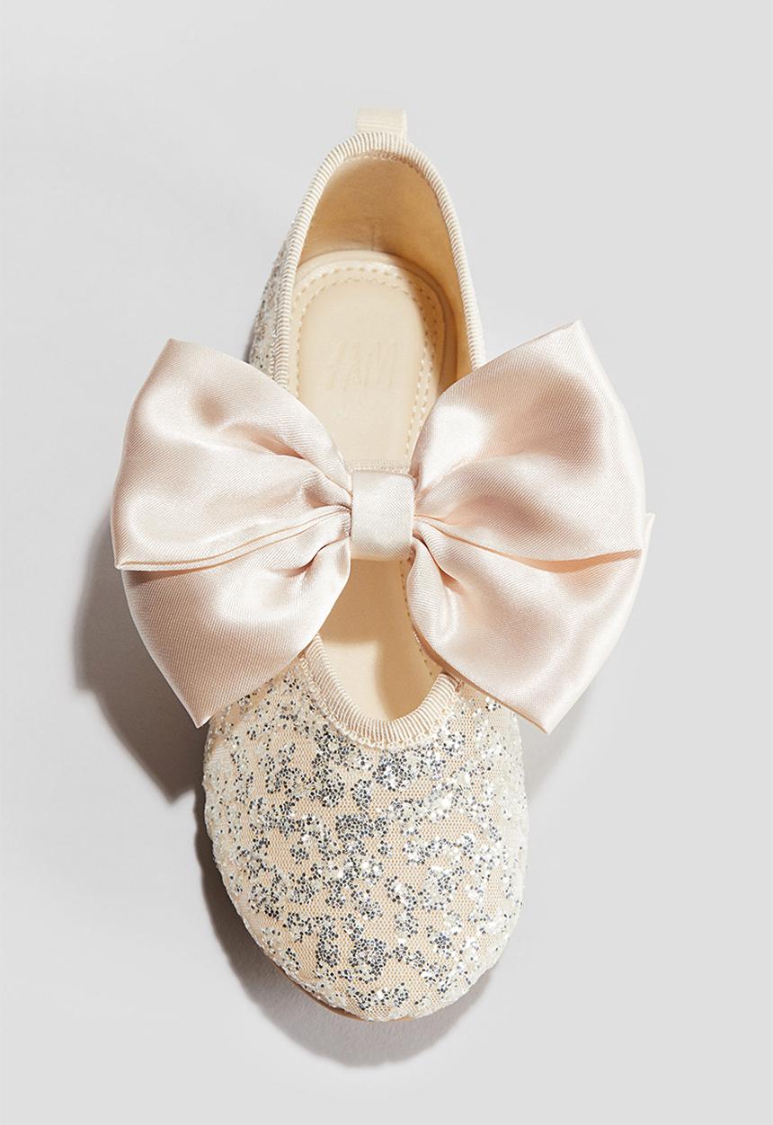 H&M - Bow-detail ballet pumps - cream 