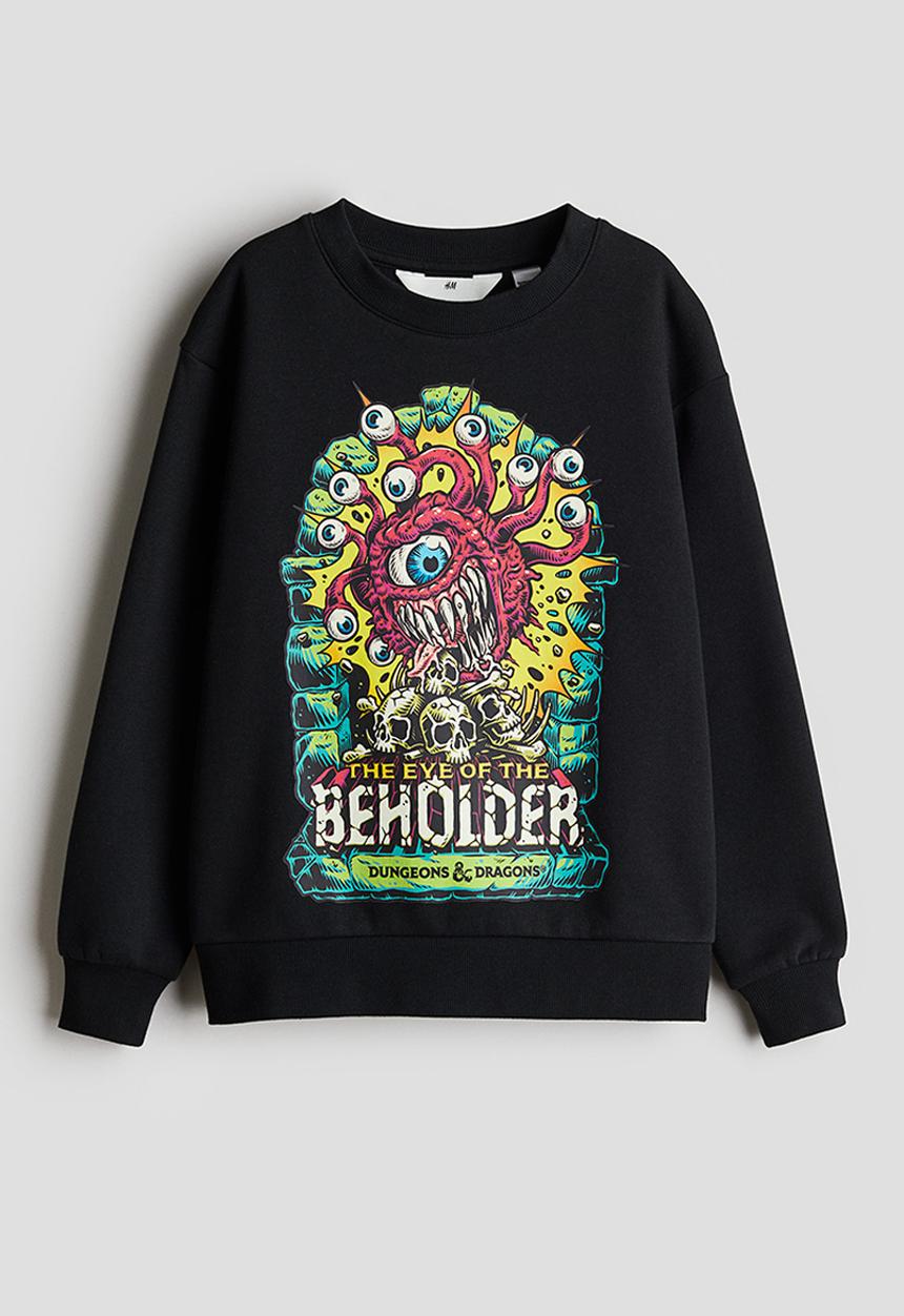 H&M - Print-motif sweatshirt - black