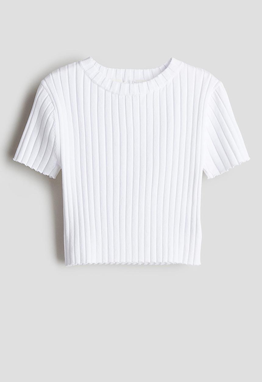 H&M - Rib-knit top - white