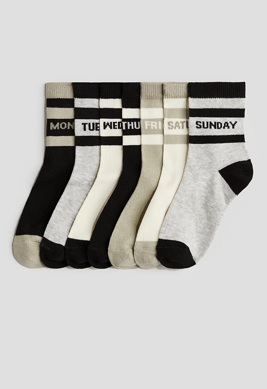 H&M - 7-pack socks -  light khaki green/weekdays