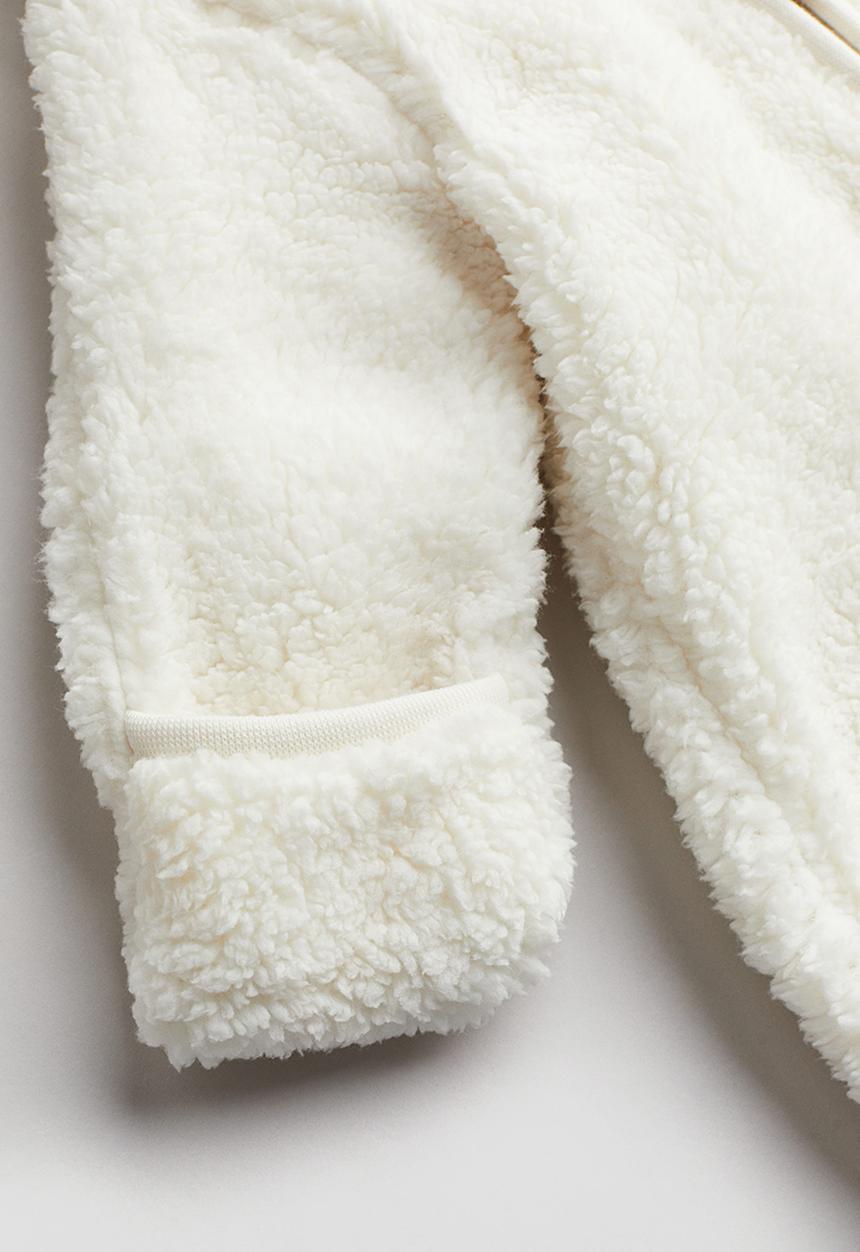 H&M - Pile pram suit with ears - white