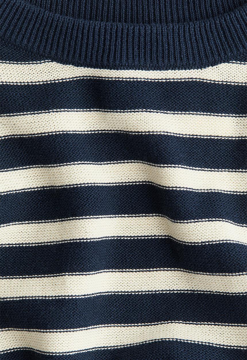 H&M - Cotton jumper - navy blue & white striped
