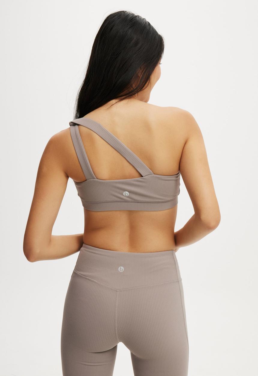 Cotton On - Reform Rib One Shoulder Crop - Desert Grey