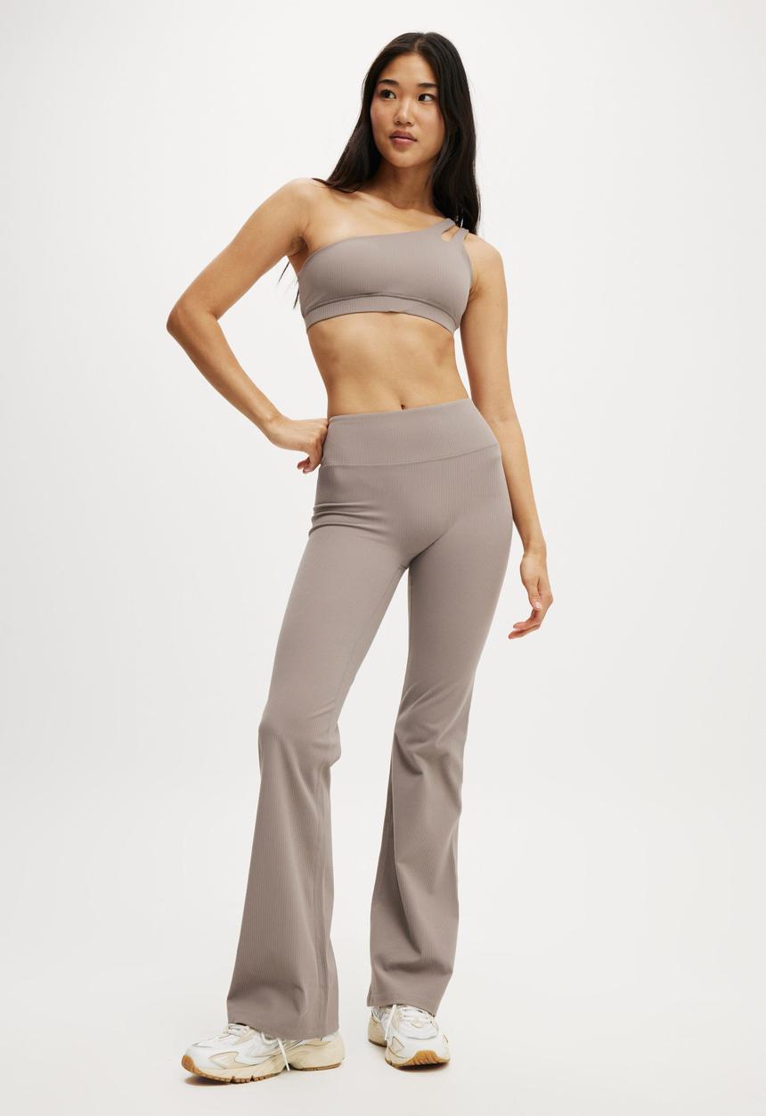 Cotton On - Reform Rib One Shoulder Crop - Desert Grey