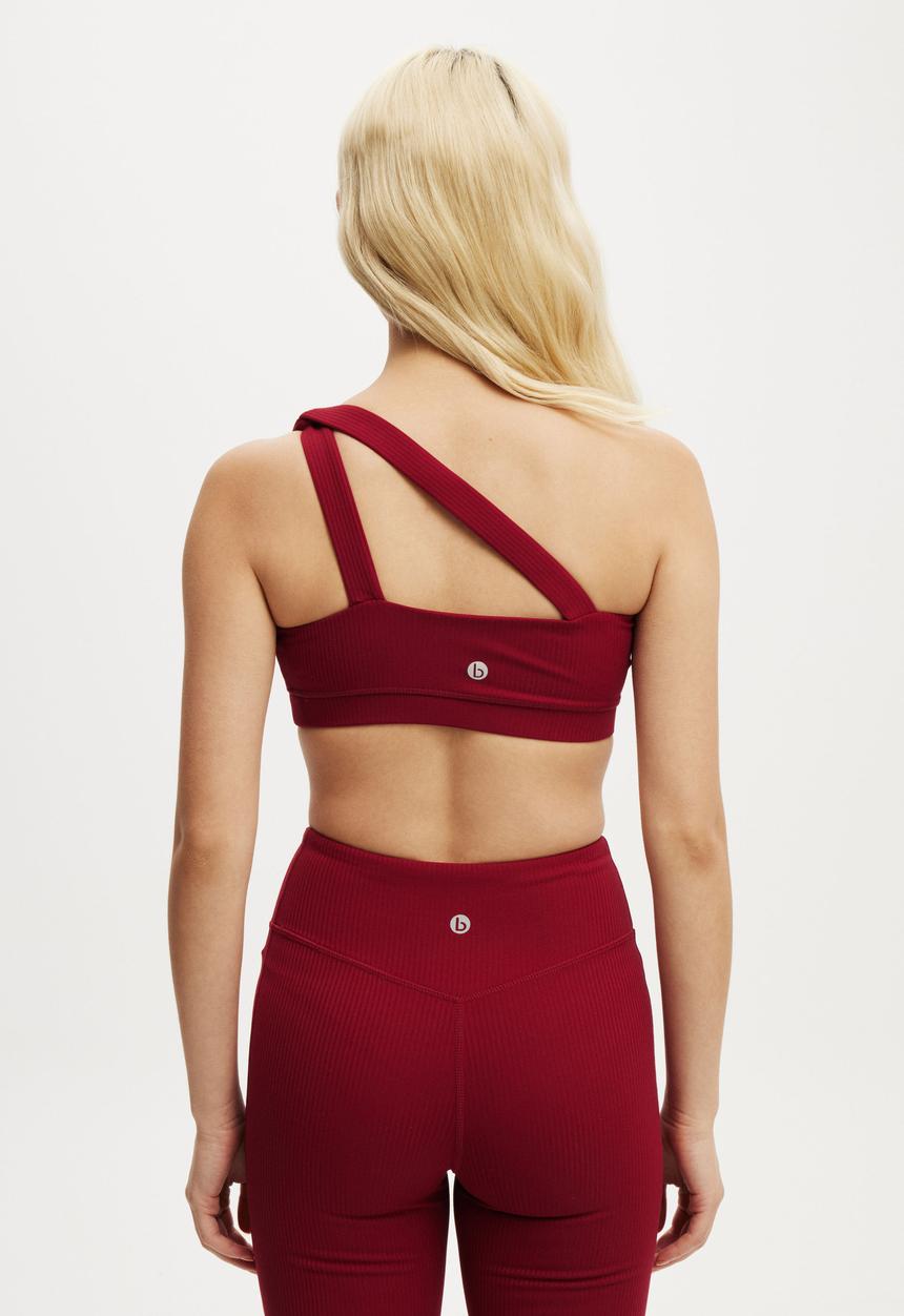 Cotton On - Reform Rib One Shoulder Crop - Deep Red