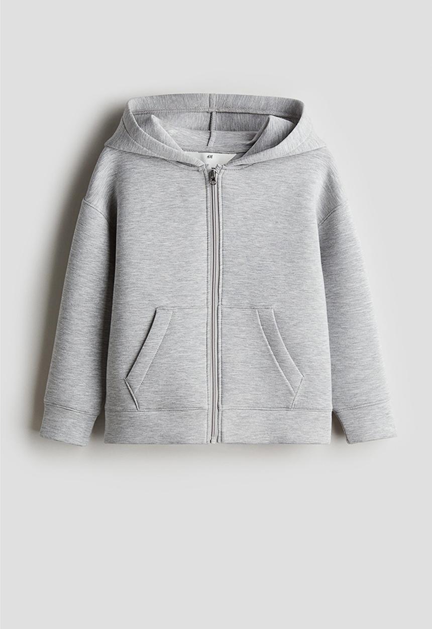 H&M - Scuba zip-through hoodie - light grey marl
