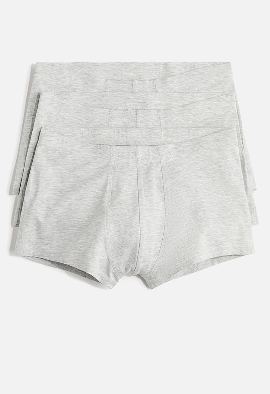 H&M - 3-Pack short cotton trunks - grey marl 