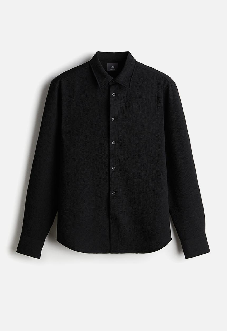 H&M - Regular fit crêpe shirt - black