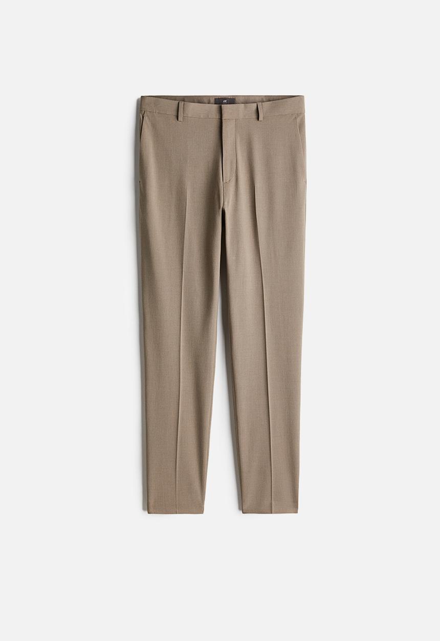 H&M - Slim fit trousers - greige marl