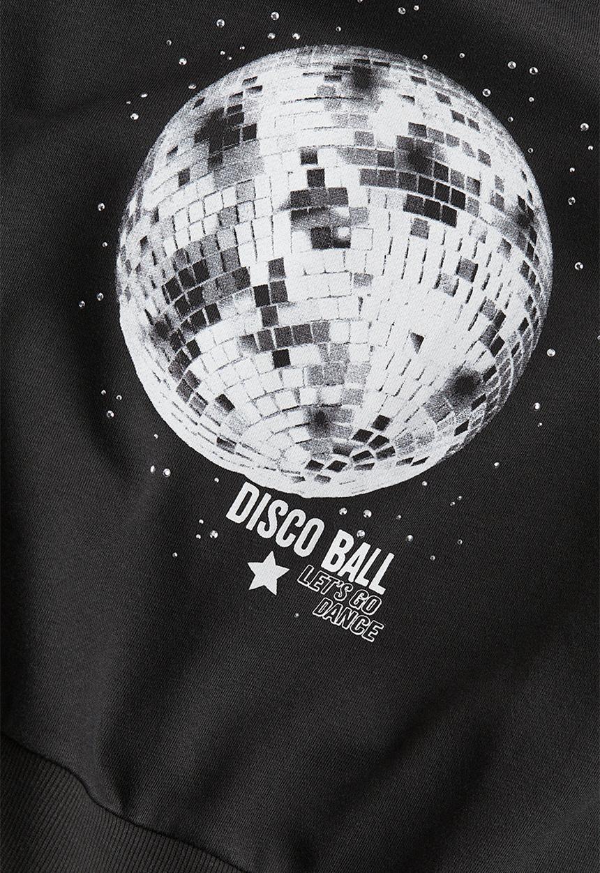 H&M - Motif-detail sweatshirt - dark grey/disco ball 