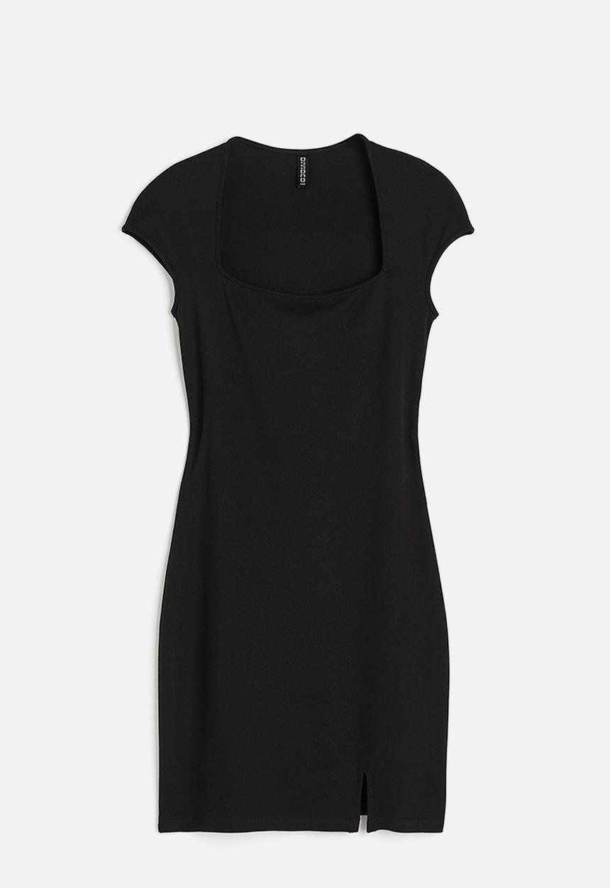 H&M - Cap-sleeved bodycon dress - black