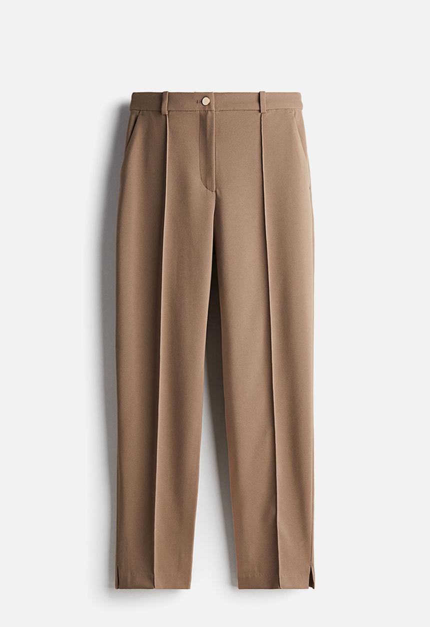 H&M - Tapered tailored trousers - dark beige
