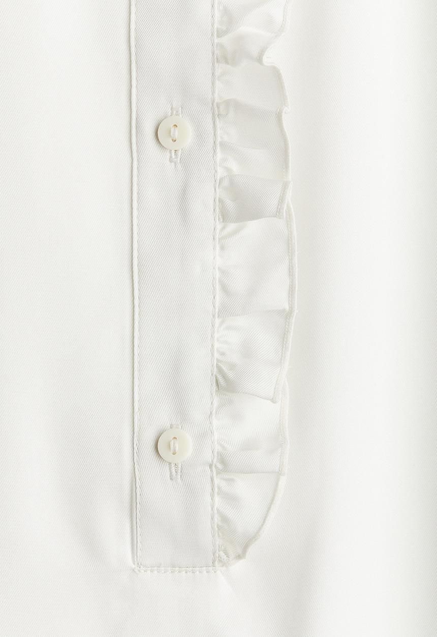 H&M - Frill-trimmed blouse - white