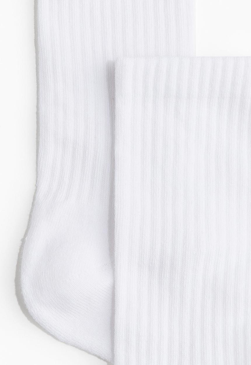 H&M - 5-Pack ribbed socks - white