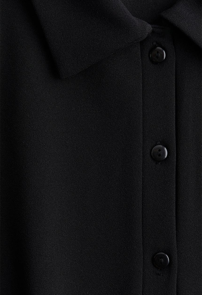 H&M - Crêpe polo dress - black