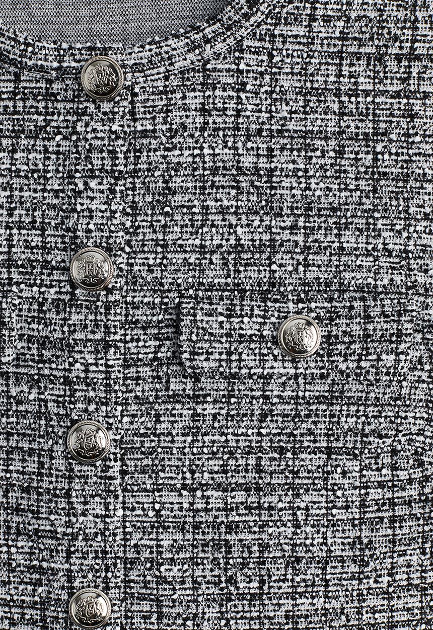 H&M - Short-sleeved bouclé cardigan - black marl