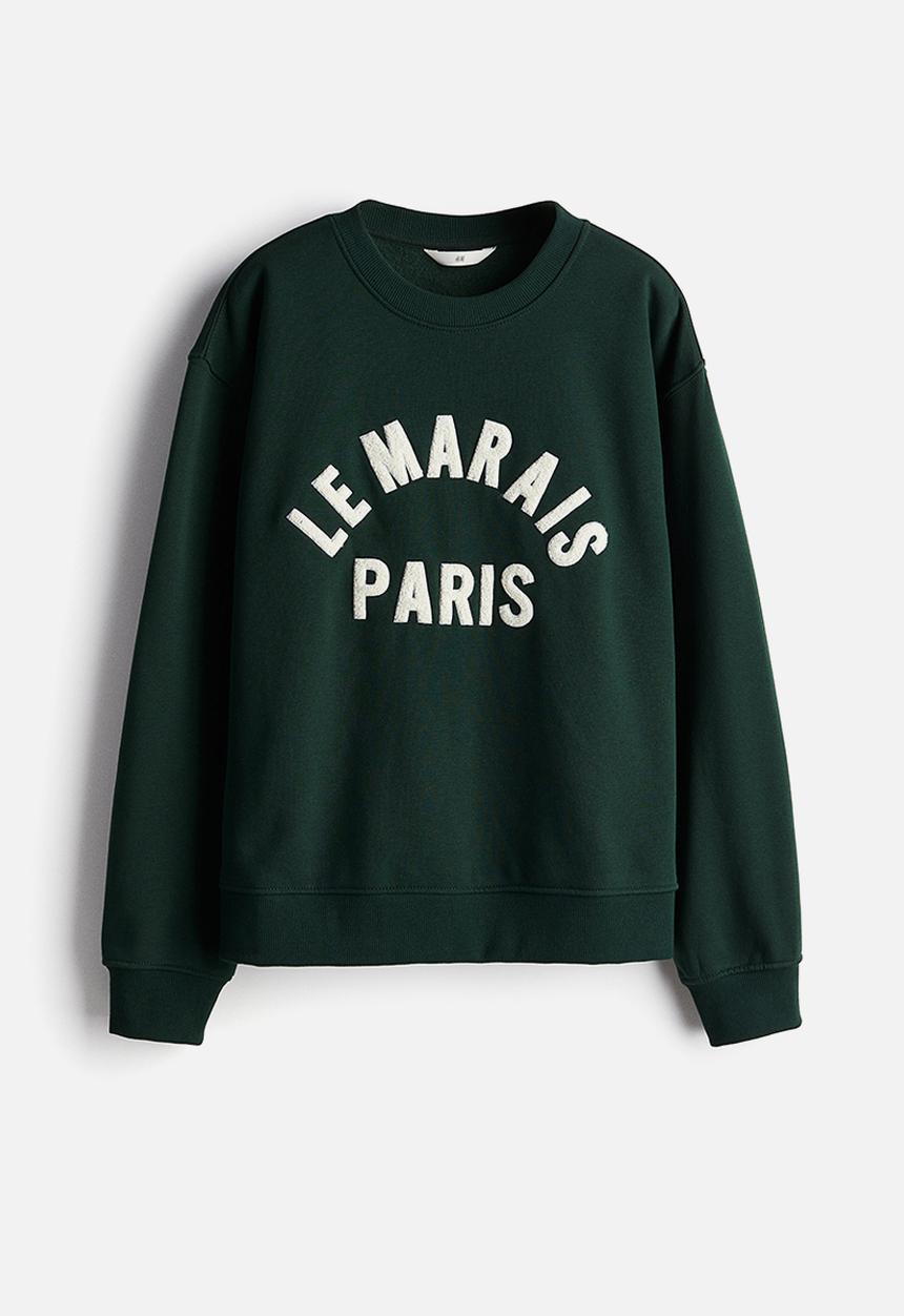 H&M - Printed sweatshirt - dark green le marais