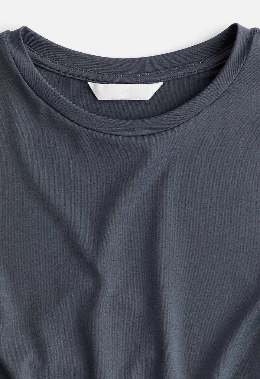 H&M - Long-sleeved microfibre top - dark grey