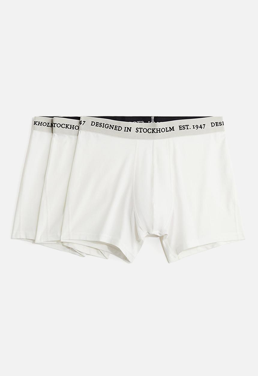 H&M - 3-pack mid trunks lycra® xtra life™ - white,multi