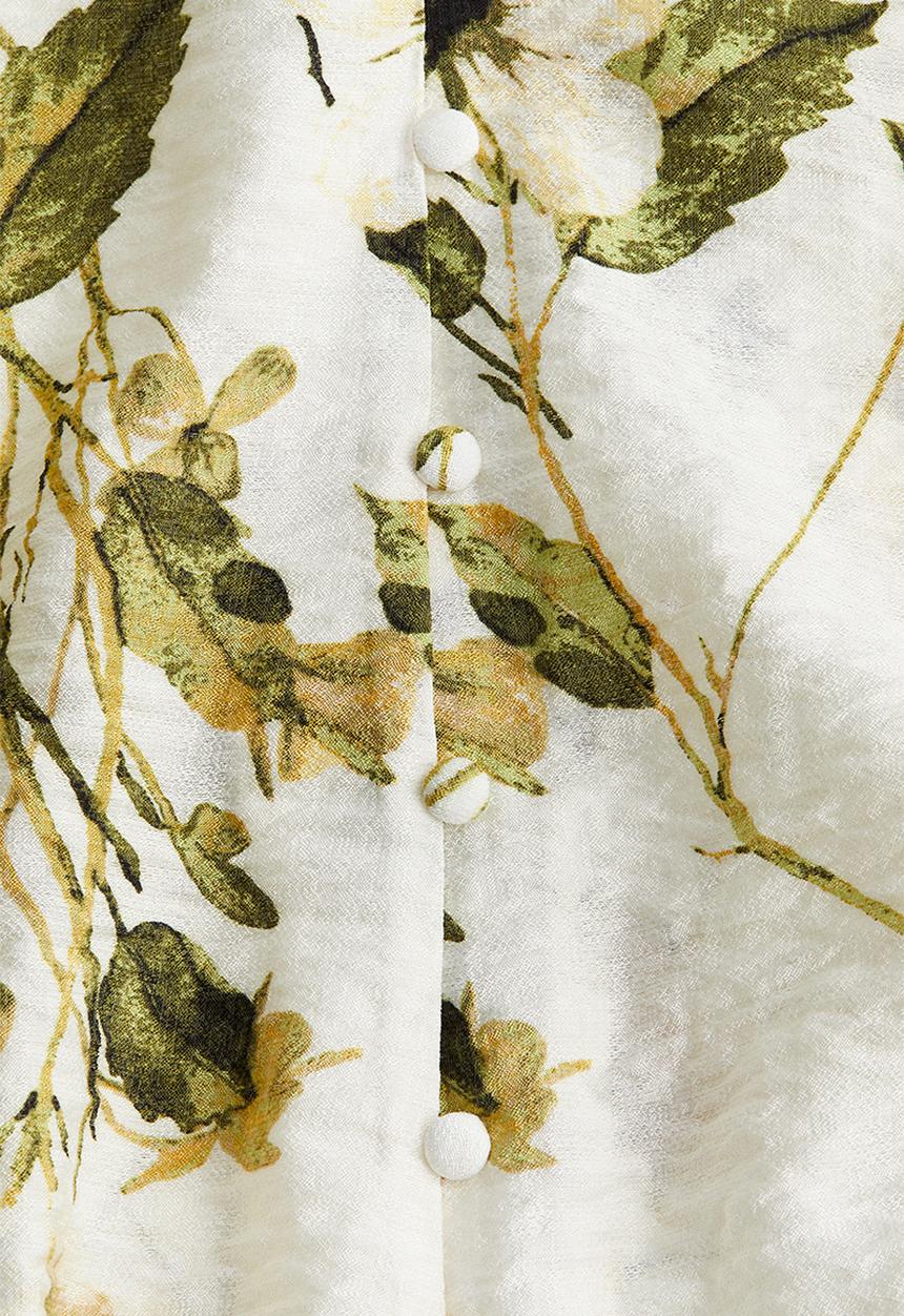 H&M - A-line strappy dress - cream floral