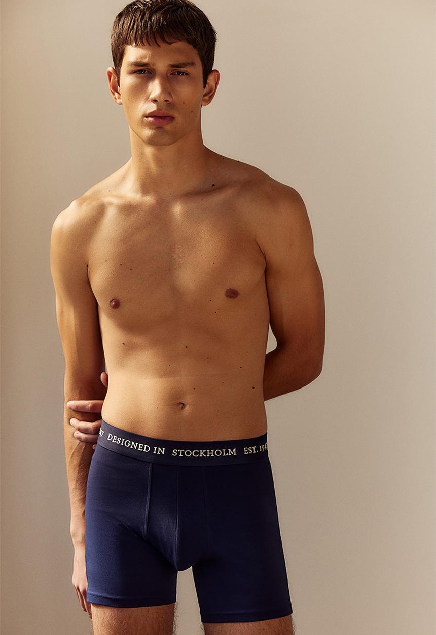 H&M - 3-pack mid trunks lycra® xtra life™ - navy blue