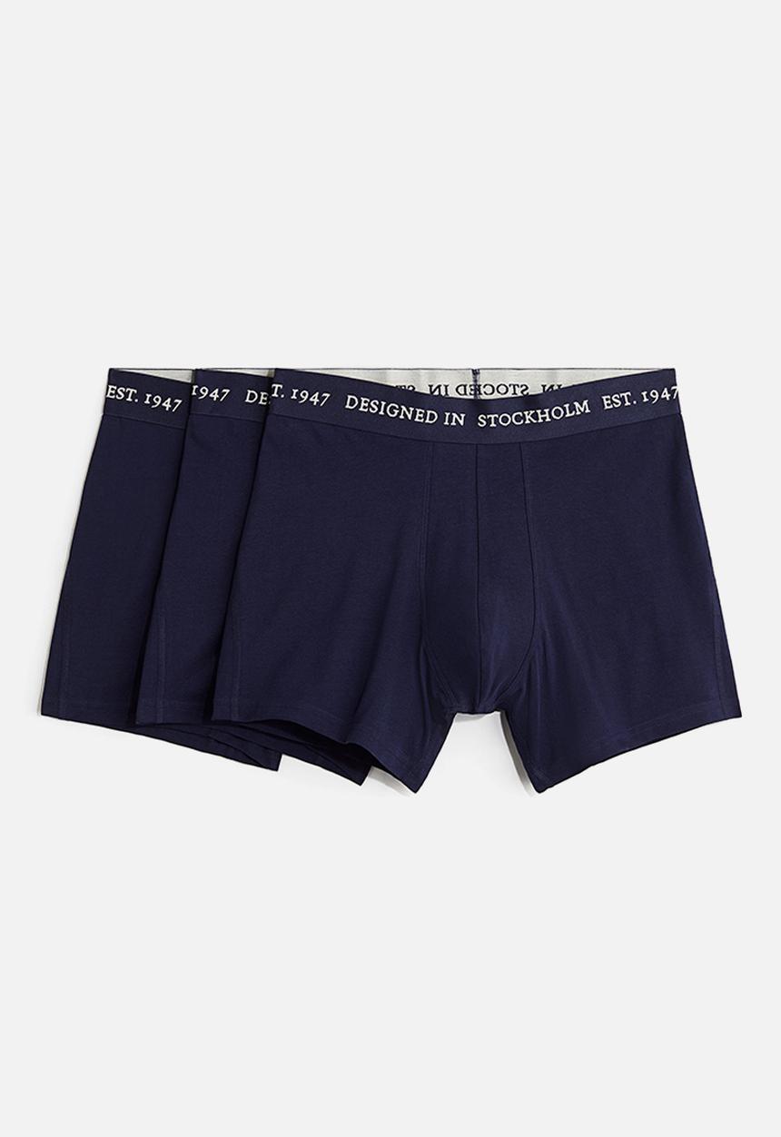 H&M - 3-pack mid trunks lycra® xtra life™ - navy blue