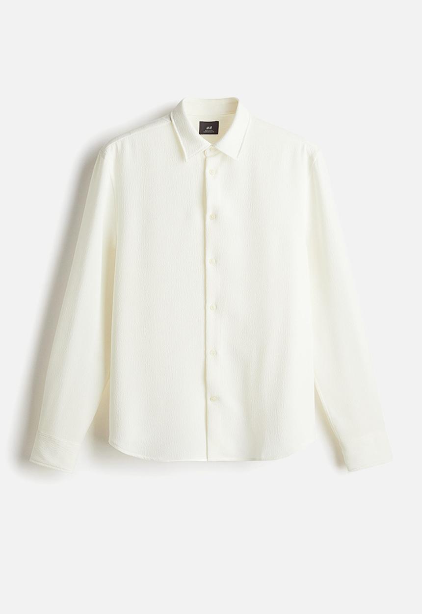 H&M - Regular fit crêpe shirt - white