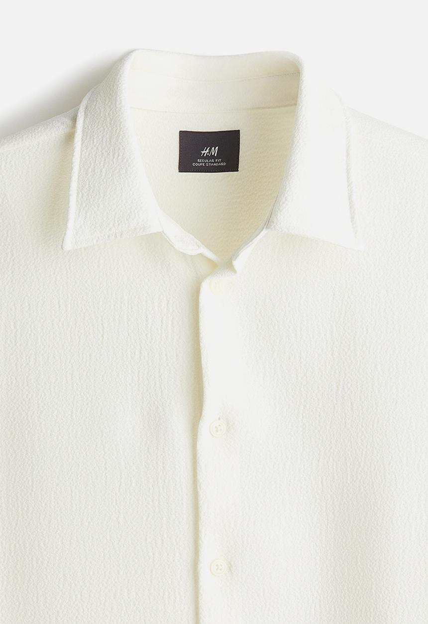 H&M - Regular fit crêpe shirt - white