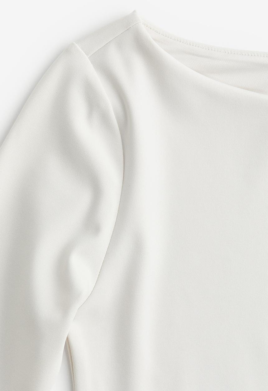 H&M - Boat-neck jersey top - white