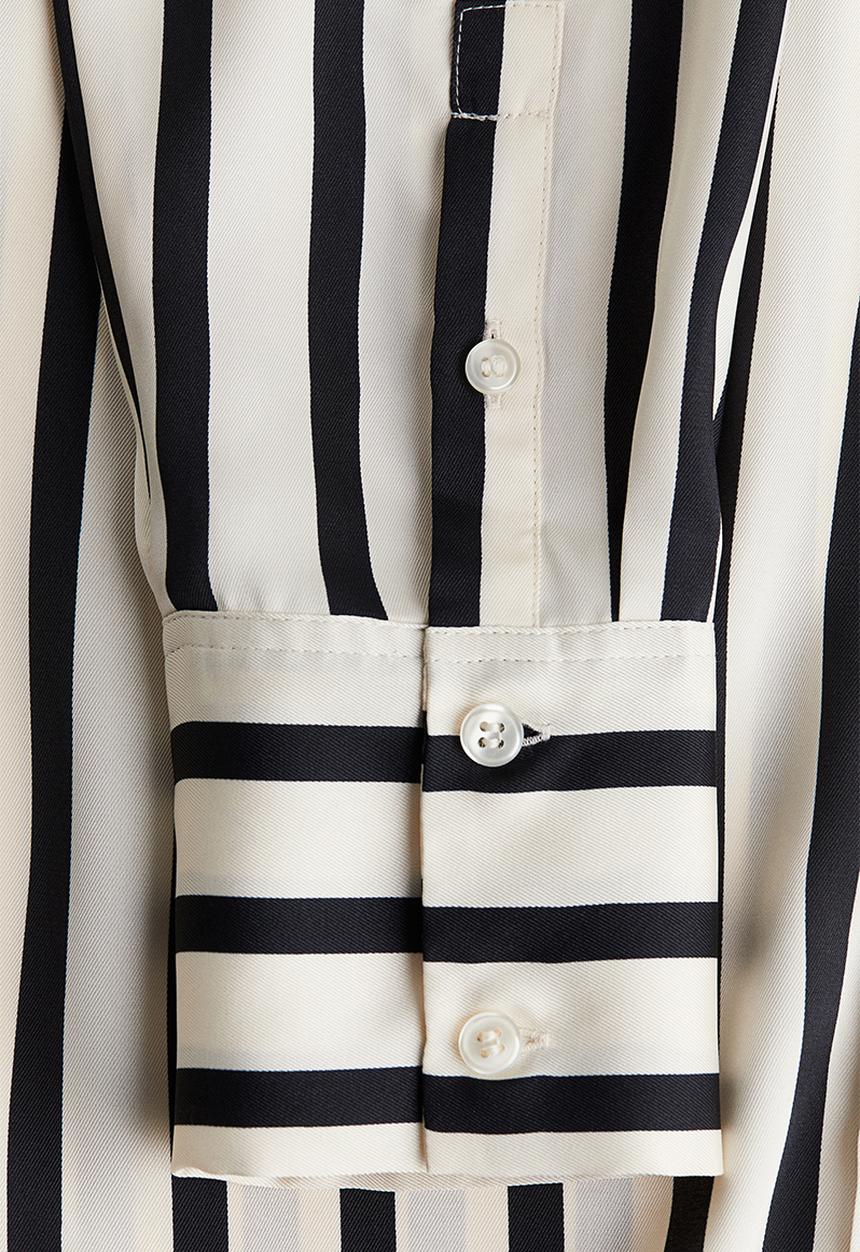 H&M - Shirt - cream black striped