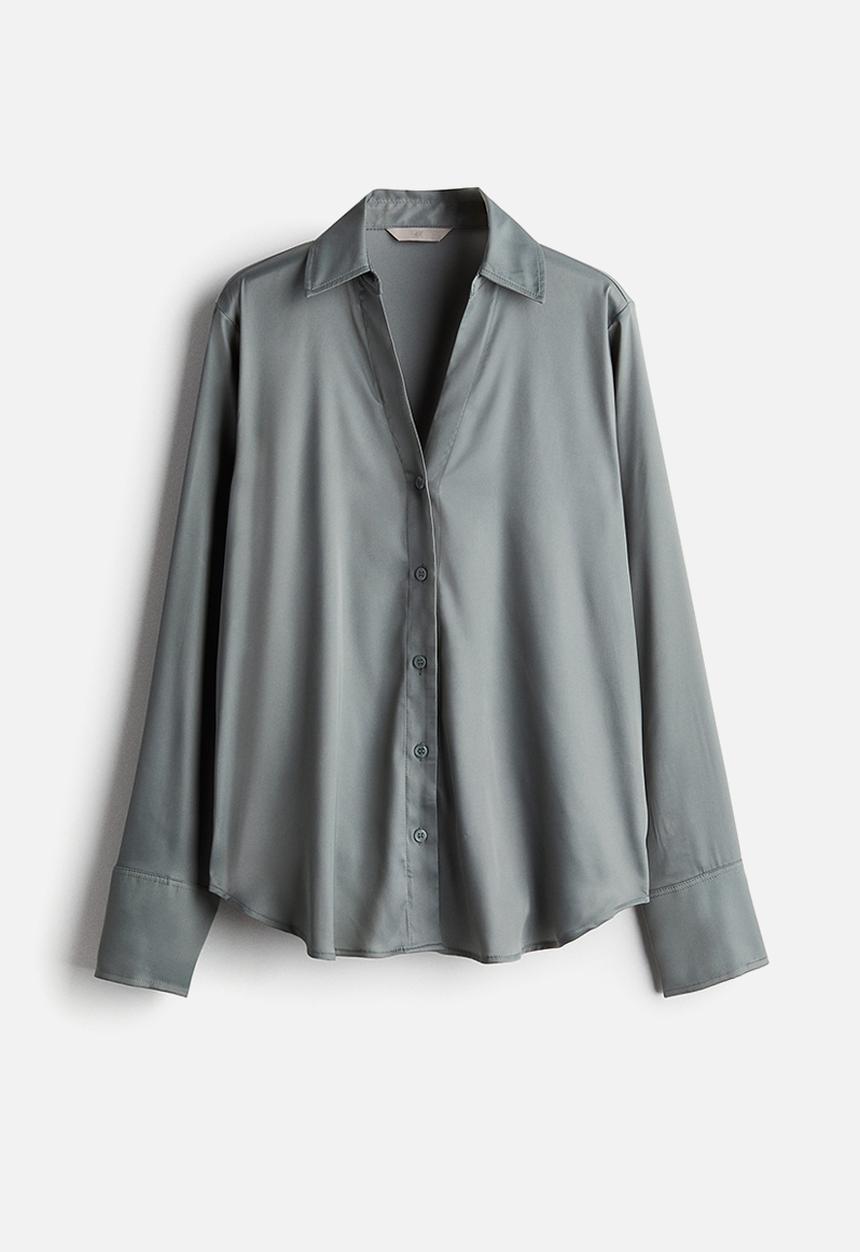 H&M - V-neck blouse - grey