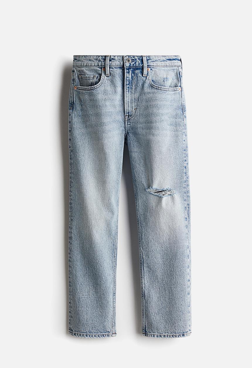 H&M - Slim straight high ankle jeans - pale denim blue 