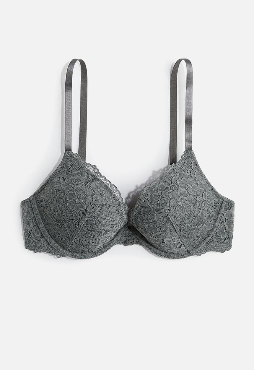 H&M - Lace push-up bra - grey