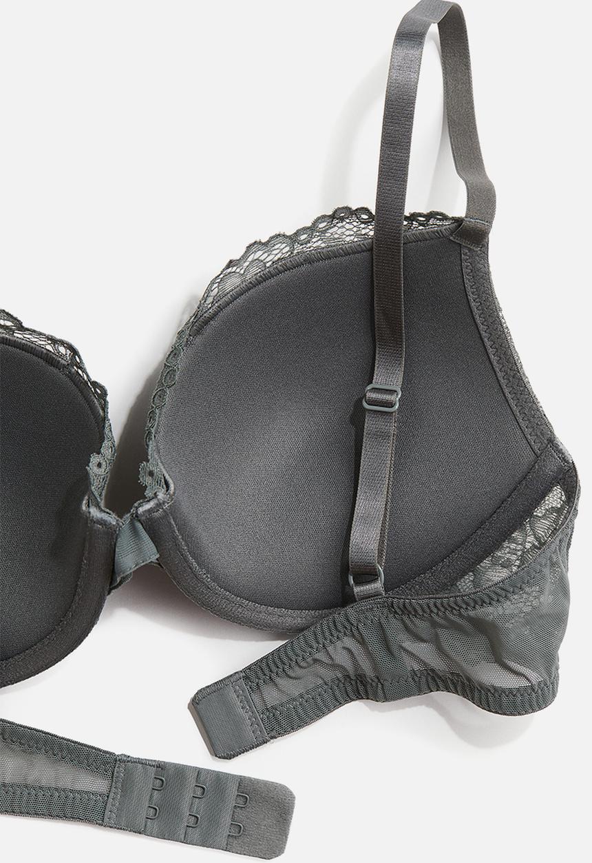 H&M - Lace push-up bra - grey