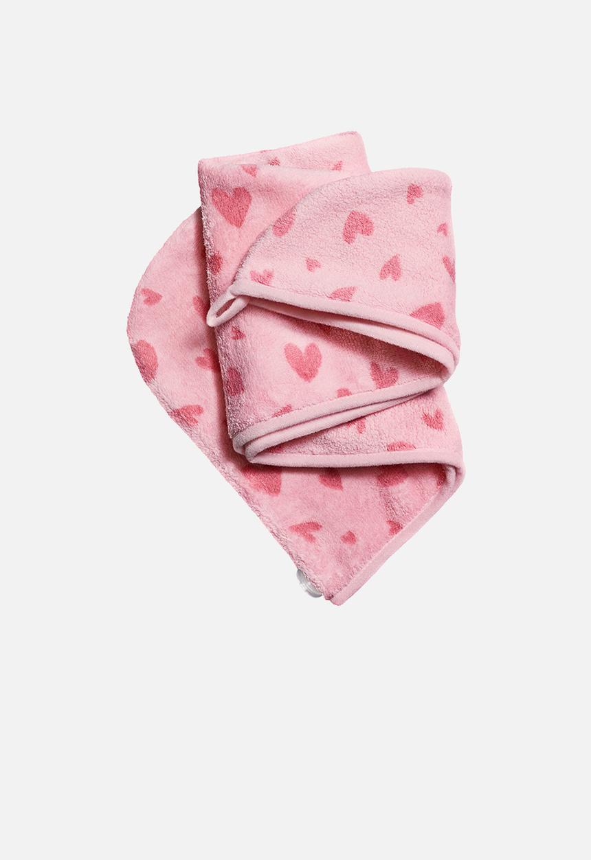 H&M - Microfibre hair wrap - pink/hearts