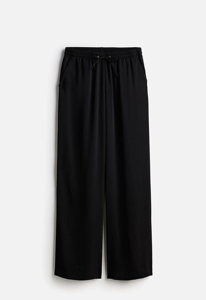 H&M - Wide pull-on trousers - black