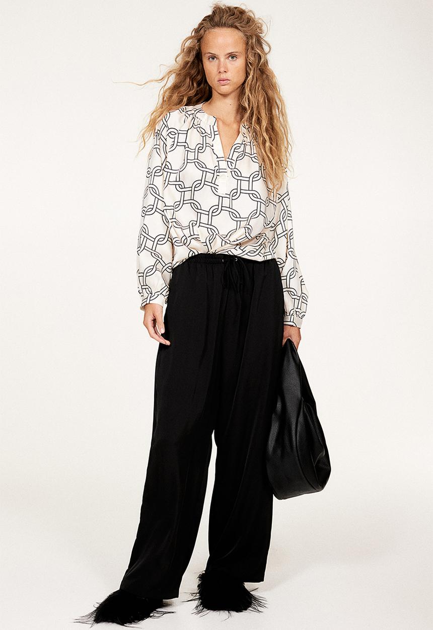 H&M - Wide pull-on trousers - black
