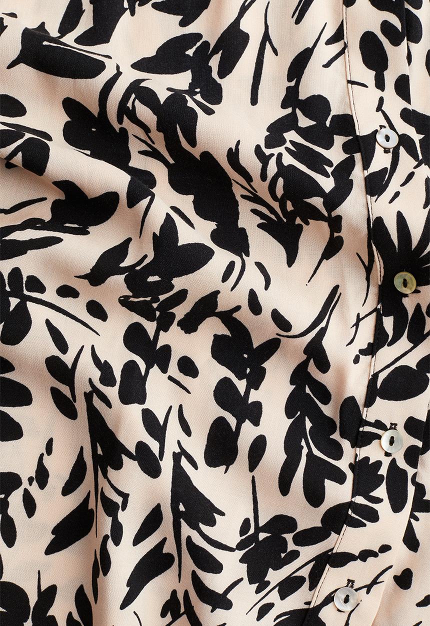 H&M - Oversized shirt dress -  powder pink/black patterned 