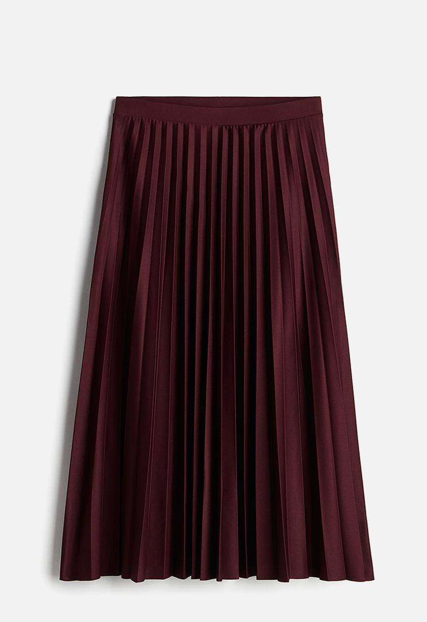 H&M - Pleated skirt - burgundy