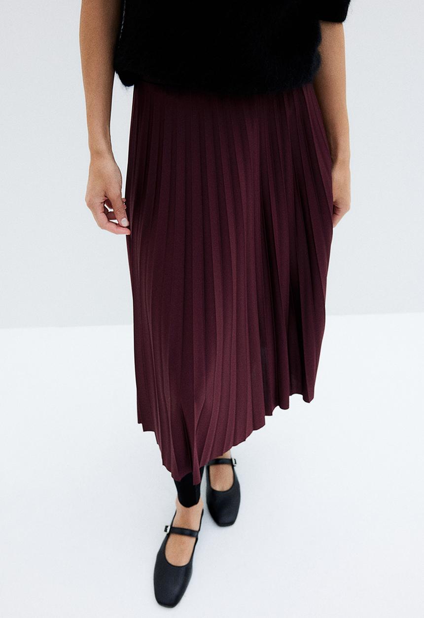 H&M - Pleated skirt - burgundy
