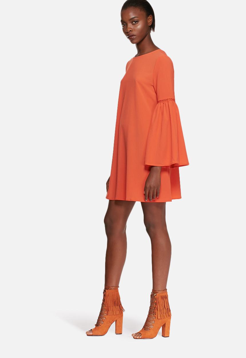 Mango Polka Dot Dress Brown Flared-sleeve Satin Dress Women MANGO Canada