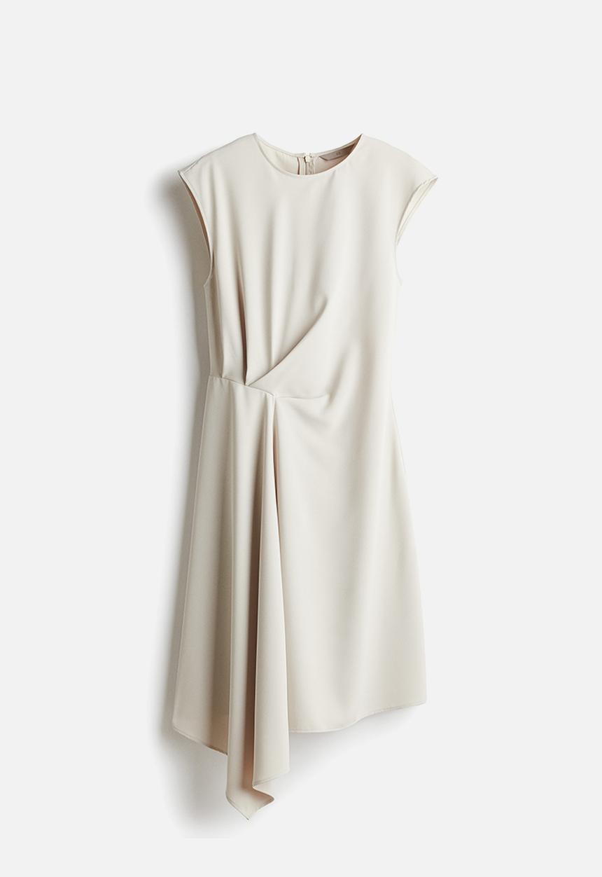 H&M - Draped dress -  light beige