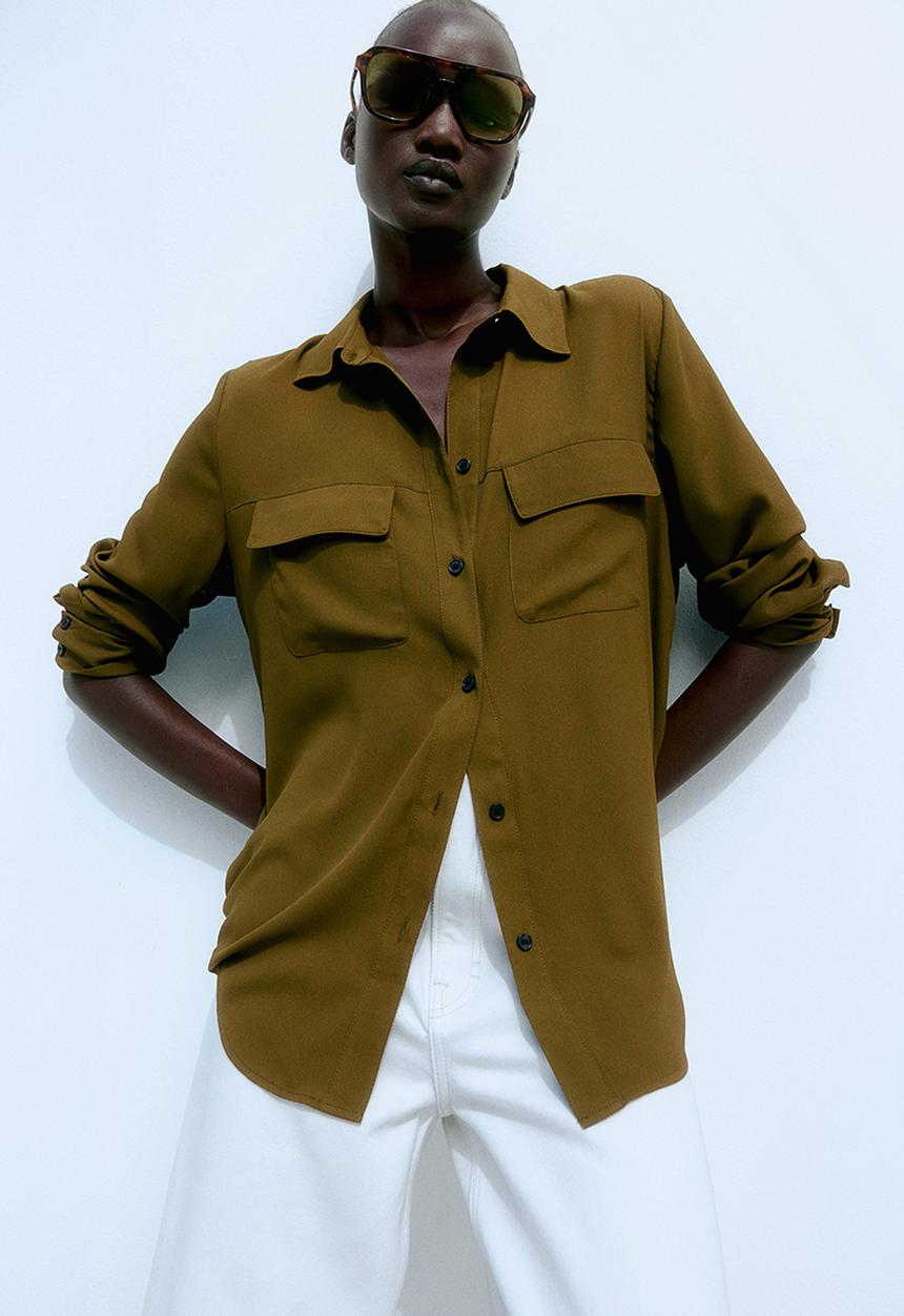 H&M - Crêpe shirt - green