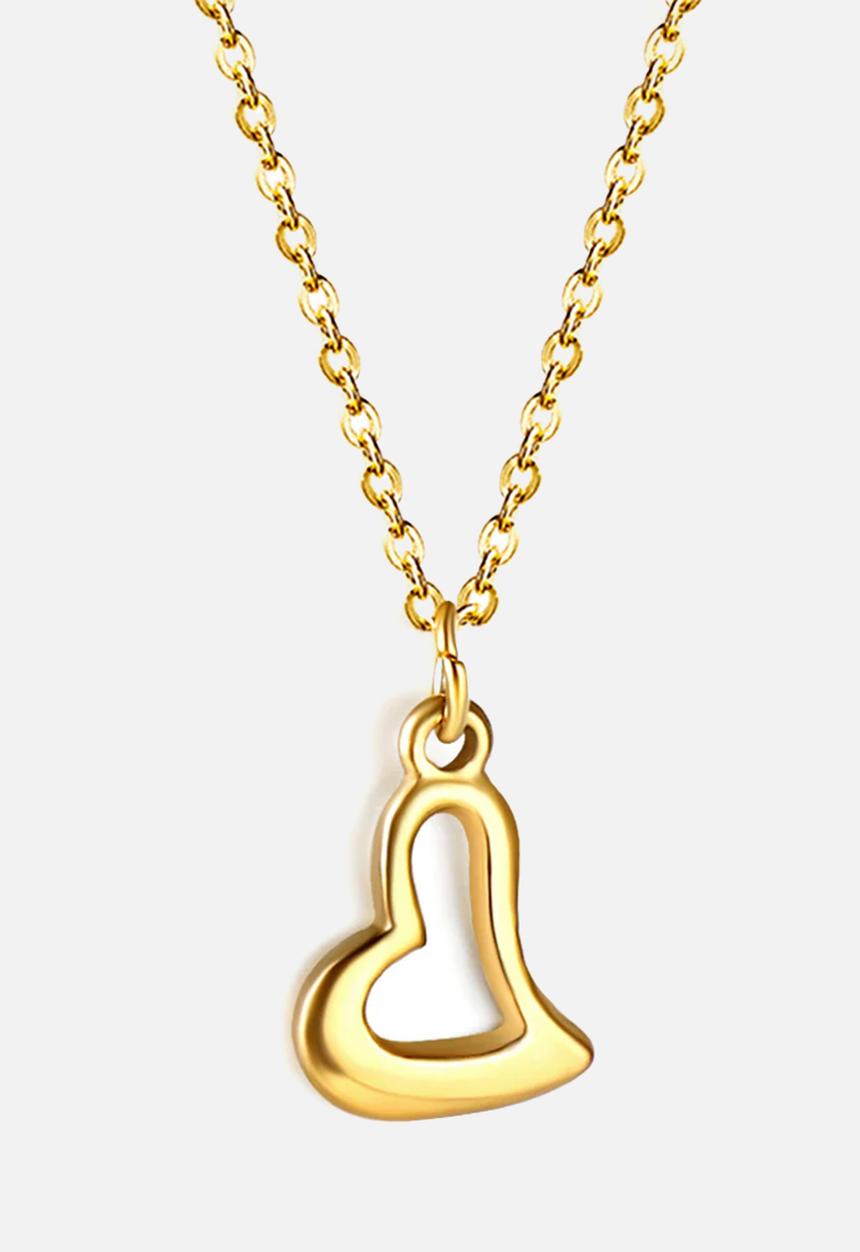 Zoe on Trend - Modern heart pendant necklace - gold