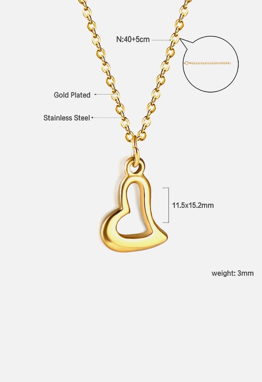 Zoe on Trend - Modern heart pendant necklace - gold