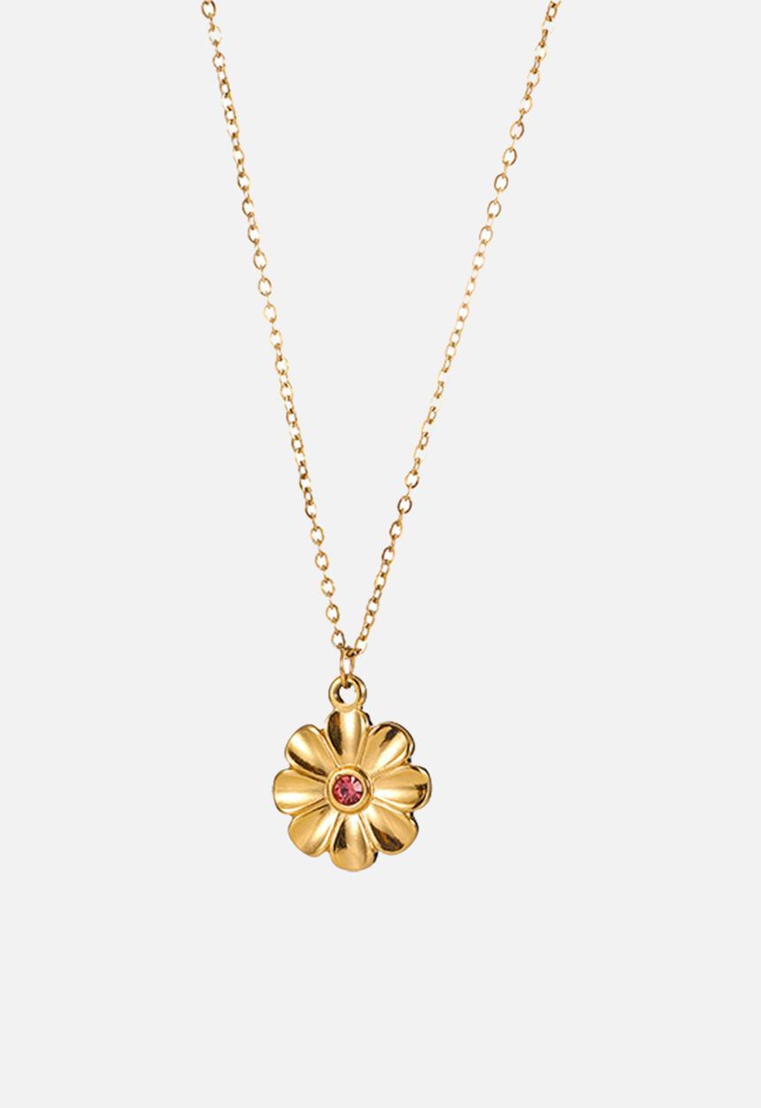 Zoe on Trend - Pretty flower pendant necklace - gold