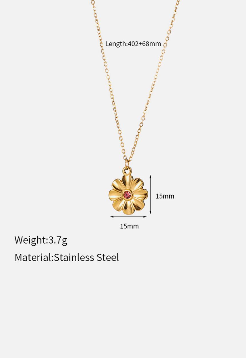 Zoe on Trend - Pretty flower pendant necklace - gold