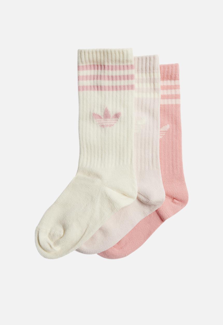 adidas Originals - Crew Sock 3 Pack - Cream & Pink