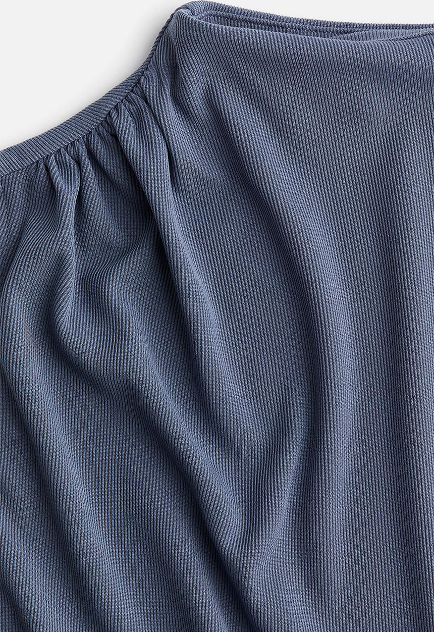 H&M - Ribbed turtleneck top - pigeon blue