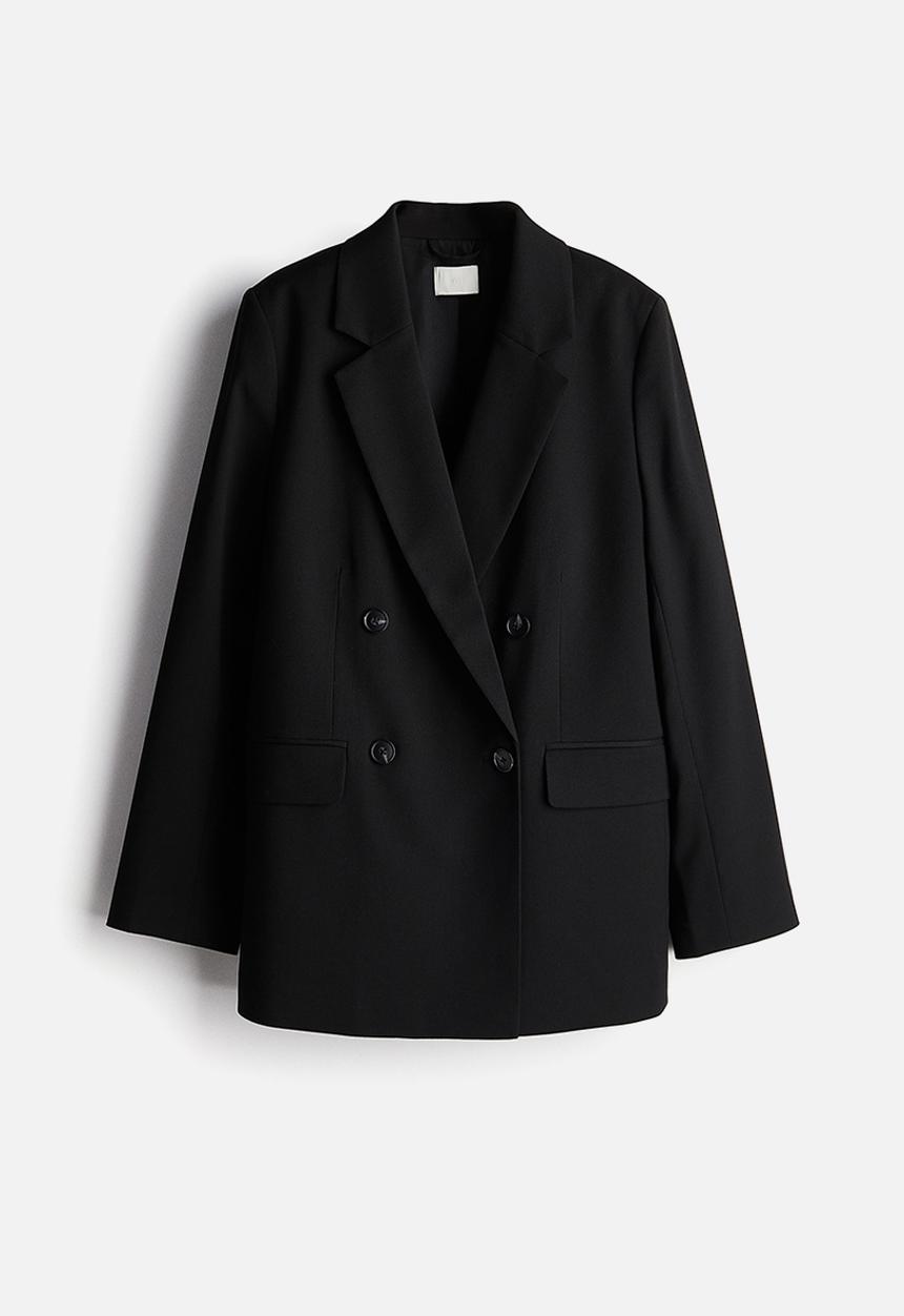 H&M - Double-breasted blazer - black